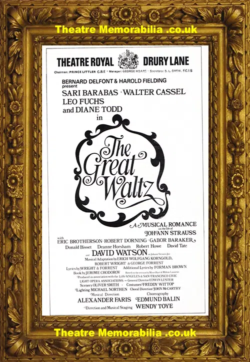 London Theatre Royal - The Great Waltz - 1971 - Sari Barabas