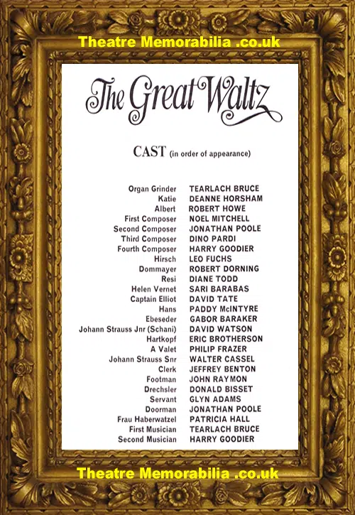 London Theatre Royal - The Great Waltz - 1971 - Sari Barabas