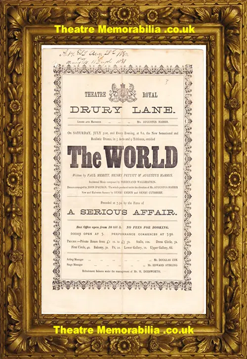 London Theatre Royal - The World - 1880