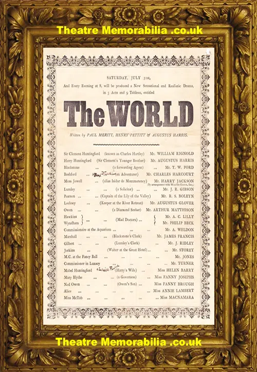 London Theatre Royal - The World - 1880