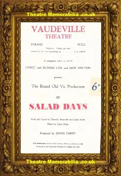 London Vaudeville Theatre – Salad Days – 1954 – August PLUS