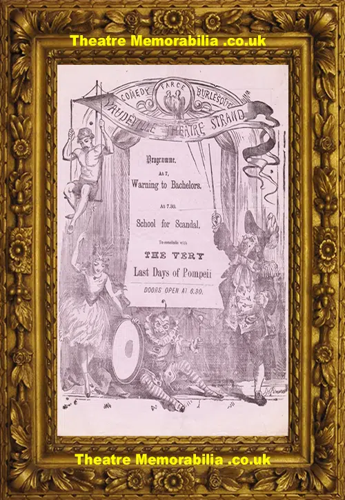 London Vaudeville Theatre - School For Scandal - 1872