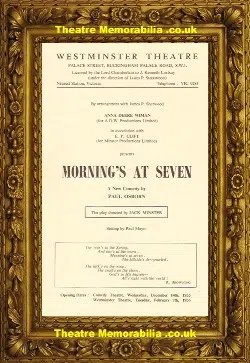 London Westminster Theatre – Morning’s At Seven – 1956