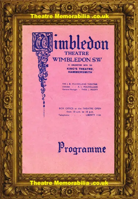 London Wimbledon Theatre – Wanted For Murder – 1938 – Signed