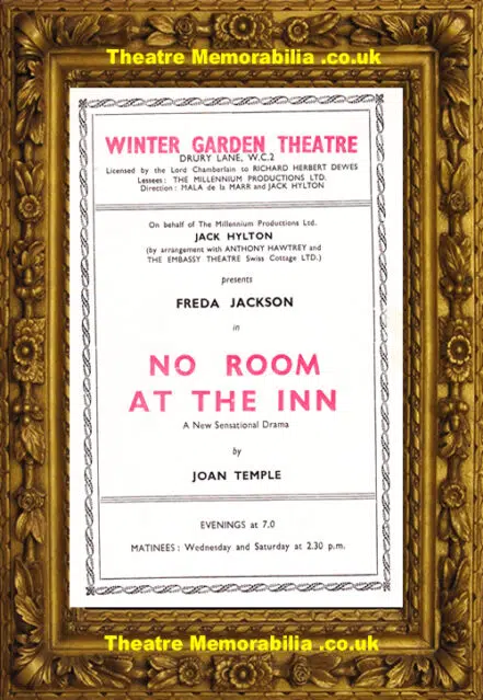 London Winter Garden Theatre – No Room At The Inn – 1946
