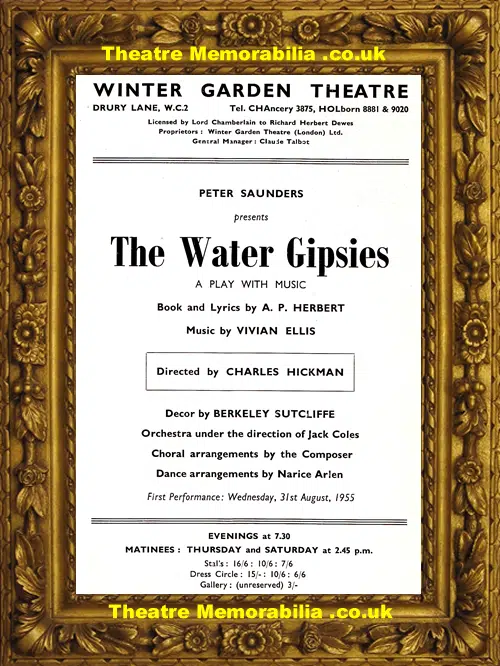 London Winter Garden Theatre - The Water Gipsies - 1955