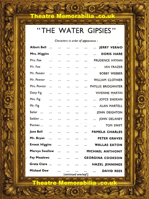 London Winter Garden Theatre - The Water Gipsies - 1955