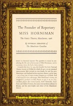 Manchester Gaiety Theatre – Miss Horniman – Guardian – 1908