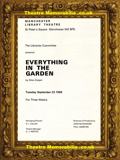 Manchester Library Theatre - Everything In The Garden - 1969