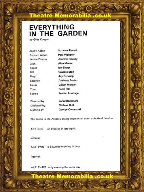 Manchester Library Theatre - Everything In The Garden - 1969