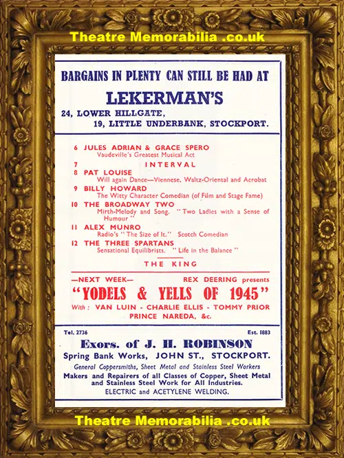 Manchester Stockport Theatre Royal Opera - The Size Of It 1945