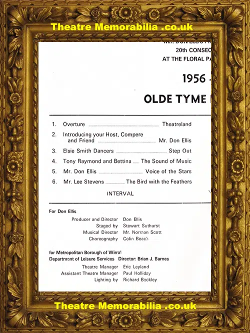 New Brighton Floral Pavilion - Olde Tyne Music Hall 1976 SIGNED