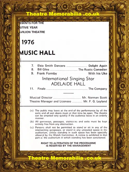 New Brighton Floral Pavilion - Olde Tyne Music Hall 1976 SIGNED