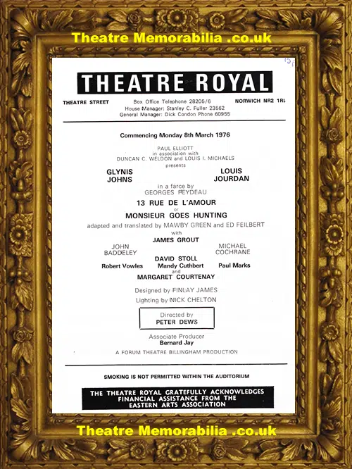 Norwich Theatre Royal - Monsieur Goes Hunting - 1976