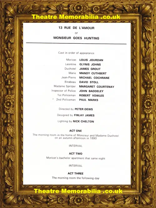 Norwich Theatre Royal - Monsieur Goes Hunting - 1976