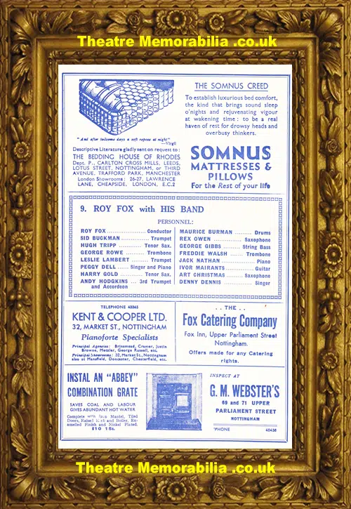 Nottingham Empire Theatre - Showtime - 1934