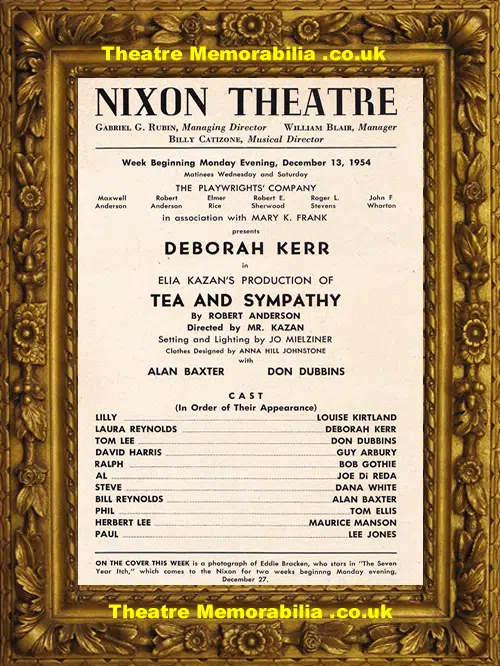 Pittsburgh Nixon Theatre - Tea And Sympathy 1954 - Debora Kerr