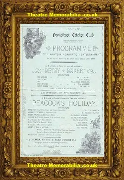 Pontefract Cricket Club Yorkshire Theatre – Betsy Baker – 1896