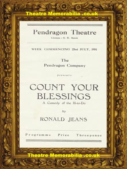 Reading Pendragon Theatre – Count Your Blessings – 1951