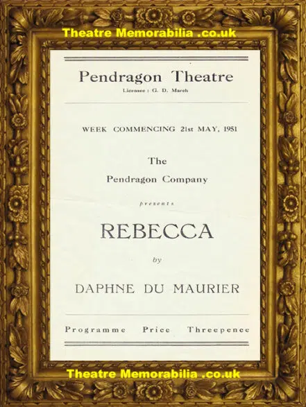 Reading Pendragon Theatre – Rebecca – 1951