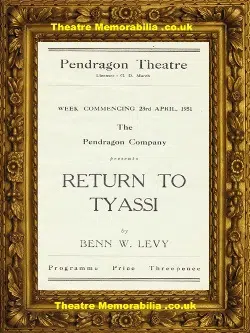 Reading Pendragon Theatre – Return To Tyassi – 1951