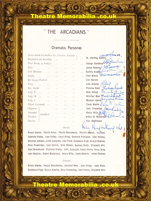 Salisbury New Sarum Theatre - The Arcadians - 1939 - Signed