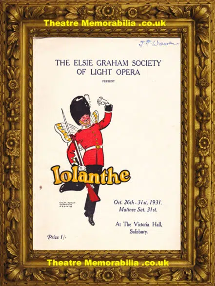 Salisbury Victoria Hall Theatre – Lolanthe – 1931 – Autographed