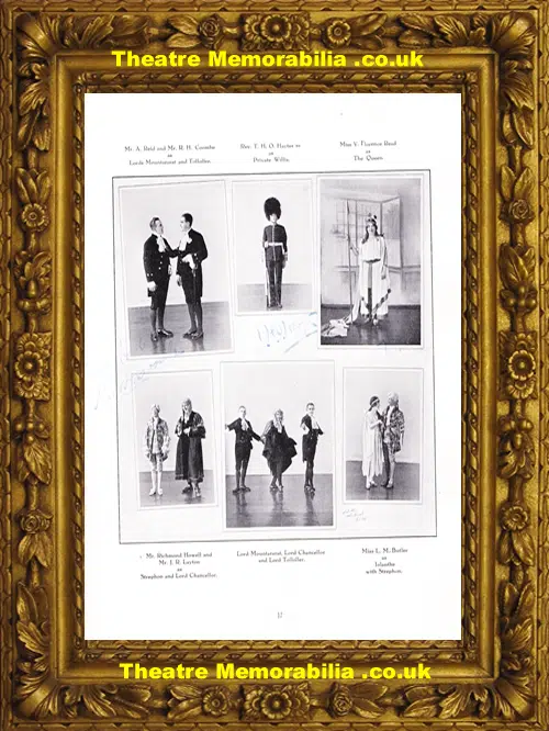 Salisbury Victoria Hall Theatre - Lolanthe - 1931 - Autographed