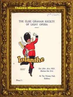 Salisbury Victoria Hall Theatre – Lolanthe – 1931 – Autographed