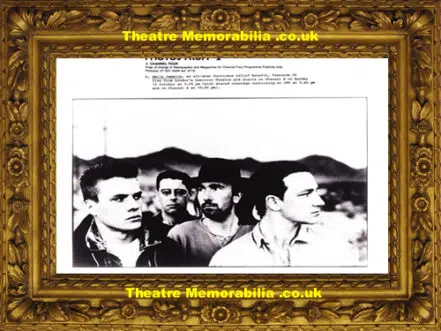 U2 – Irish Rock Band Promo Photograph from Channel Four TV 1988