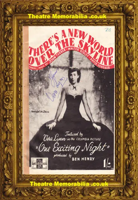 Vera Lynn Signed Sheet Music New World Over The Skyline