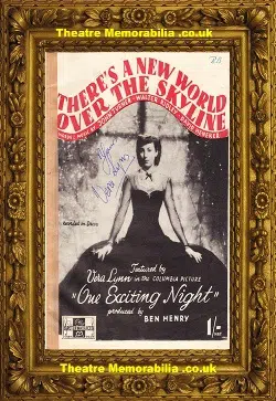 Vera Lynn Signed Sheet Music New World Over The Skyline