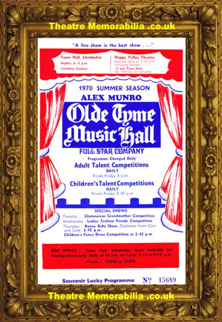 Wales Llandudno Town Hall – Old Tyme Music Hall – 1970