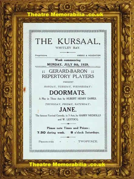 Whitley Bay Kursaal Theatre – Doormats + Jane – 1929