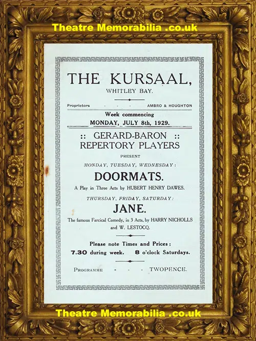 Whitley Bay Kursaal Theatre - Doormats + Jane - 1929