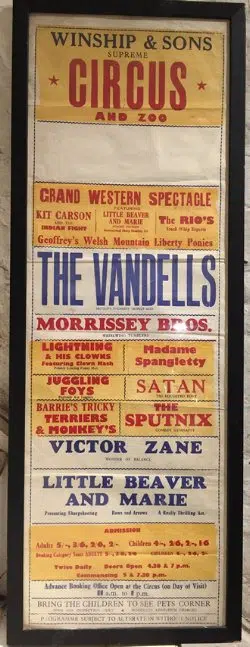 Winship & Sons Circus & Zoo Original Poster 1940s - Framed