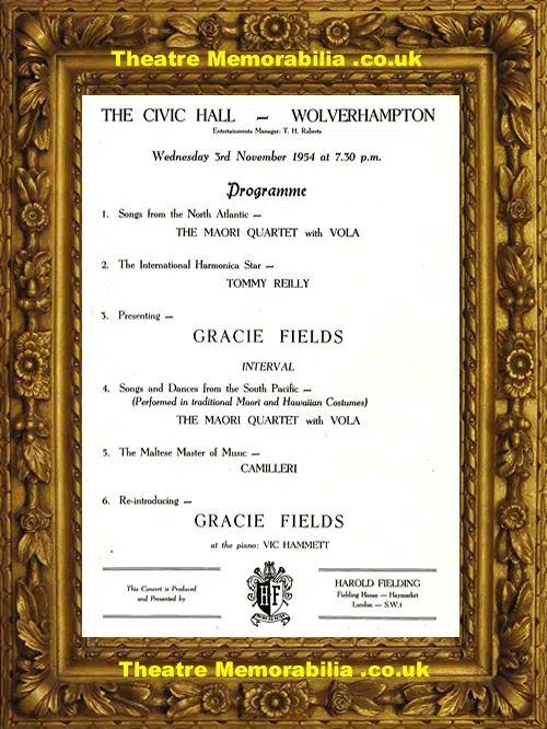 Wolverhampton Civic Hall - Gracie Fields - 1954