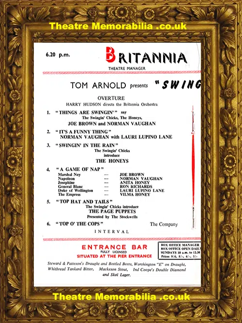 Yarmouth Britannia Theatre - Wingin - 1965 - Joe Brown - Vaughan