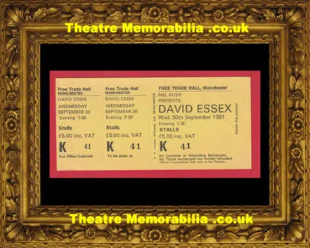 Manchester Free Trade Hall David Essex Concert Ticket 1981
