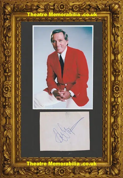 Andy Williams Signed Autograph + Picture - Singer 1970s