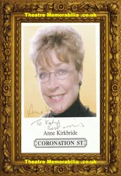Anne Kirkbride Autograph Signed Picture Deirdre Coronation St