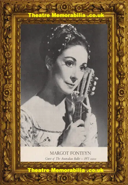 Australian Ballet Brisbane Signed Margot Fonteyn Autograph 1971