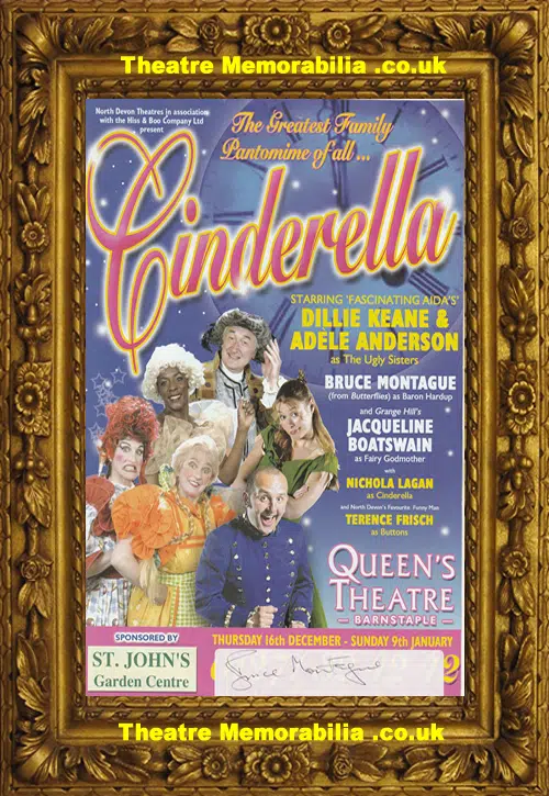 Barnstaple Queens Theatre - Cinderella Panto Flyer - Signed 2004