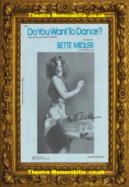 Bette Midler Autograph Signed Song Sheet – Do You Want To Dance