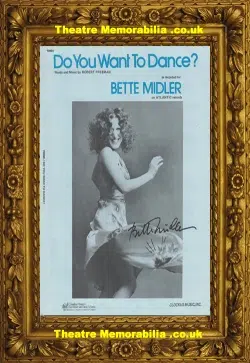 Bette Midler Autograph Signed Song Sheet – Do You Want To Dance