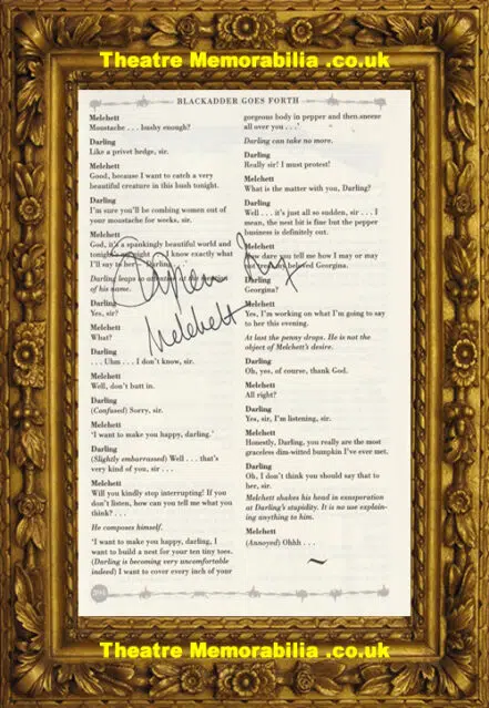Blackadder Stephen Fry Autograph Melchett Signed Book Page