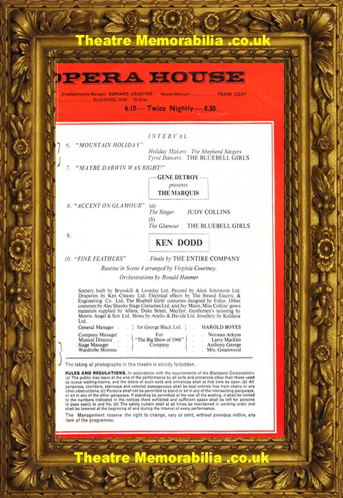 Blackpool Opera House - Ken Dodd The Big Show Of 1966
