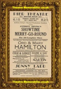 Bognor Regis Pier Theatre Show Time Merry Go Round – Flyer Leaflet 1950