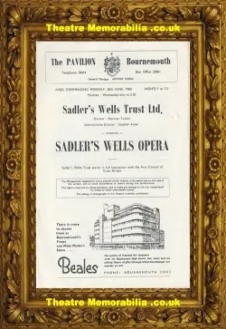 Bournemouth Pavilion Theatre – Sadlers Wells Opera 1960