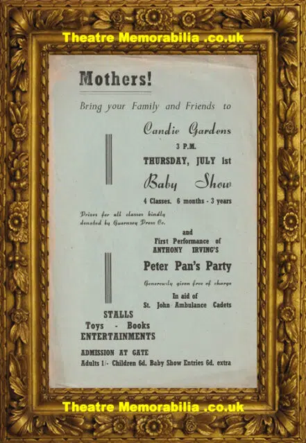 Candice Gardens Peter Pans Party – Theatre Flyer Leaflet 1951